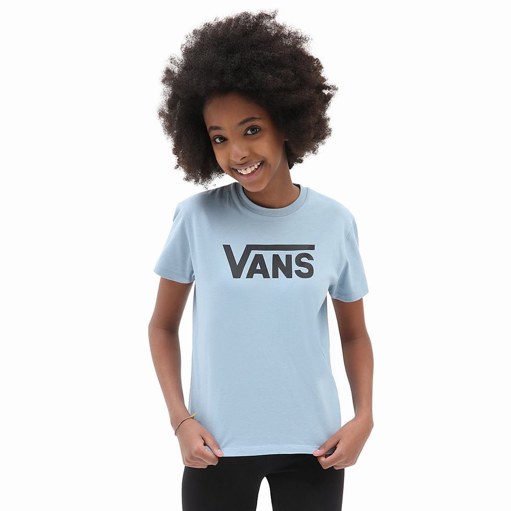 Best Vans T Shirts India - Flying V Crew (8-14 years) Kids Blue